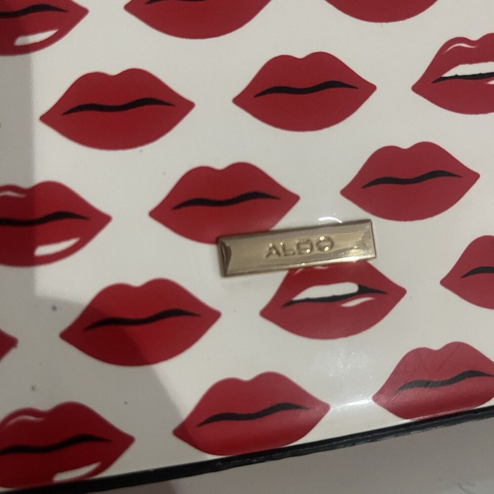 Aldo Lips Handbag Satchel Kiss Small Purse 10”x6.5” - Picture 3 of 4